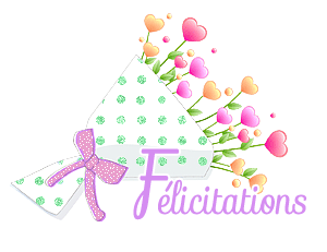 Gif animé félicitations bouquet de fleurs